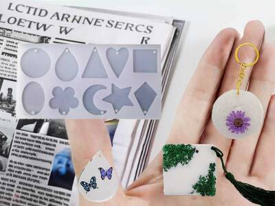 10'lu Farklı Model Anahtarlık Epoksi Reçine Kalıbı KHE407 - 2