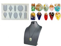 10'lu Geometrik Model Kolye Epoksi Reçine Kalıbı KHE335 - 