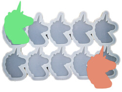 10'lu Tek Boynuzlu At Magnet Epoksi Reçine Kalıbı KHE778 - 