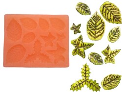 10'lu Yaprak Silikon Mum Kalıbı KHM220 - 