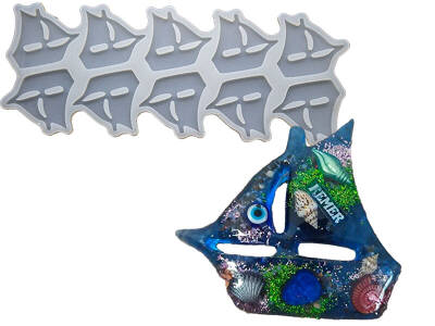 10'lu Yelkenli Magnet Epoksi Reçine Kalıbı KHE651 - 1