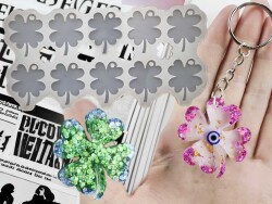 10'lu Yonca Anahtarlık Epoksi Reçine Kalıbı KHE724 - 