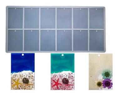 12'li Dikdörtgen Magnet Epoksi Reçine Kalıbı KHE573 - 1