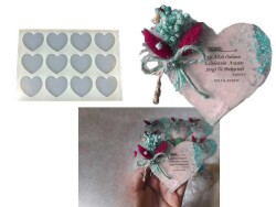 12'li Kalp Model Magnet Epoksi Reçine Kalıbı KHE326 - 2