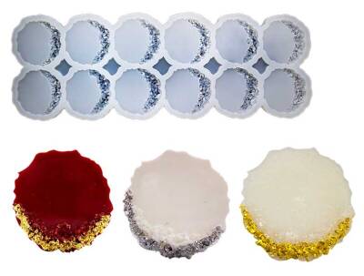 12'li Taş Kırığı Magnet Epoksi Reçine Kalıbı KHE565 - 1