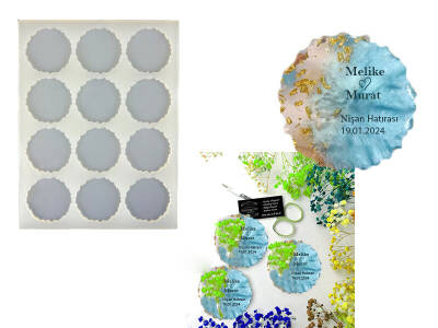 12'li Tırtıklı Magnet Epoksi Reçine Kalıbı KHE325 - 2