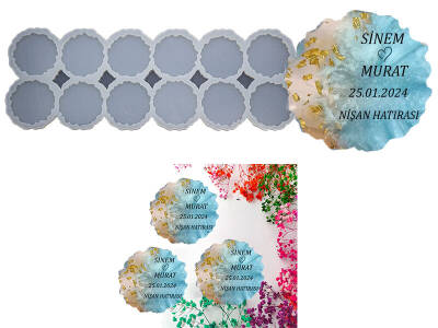 12'li Tırtıklı Yuvarlak Magnet Epoksi Reçine Kalıbı KHE652 - 1