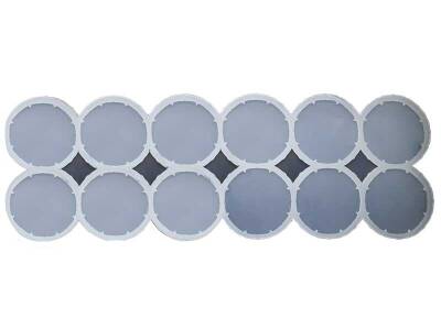 12'li Yuvarlak Bardak Altlığı Epoksi Reçine Kalıbı KHE629 - 1