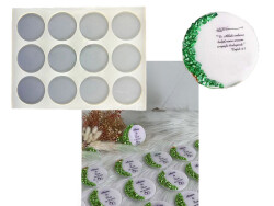 12'li Yuvarlak Magnet Epoksi Reçine Kalıbı KHE322 - 2