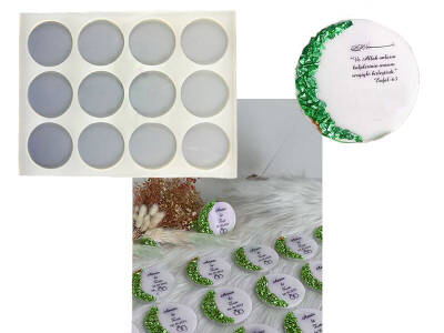 12'li Yuvarlak Magnet Epoksi Reçine Kalıbı KHE322 - 1