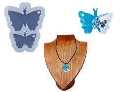 2'li Kelebek Kolye Epoksi Reçine Kalıbı KHE491 - 