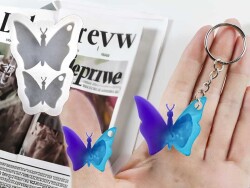 2'li Kelebek Kolye Epoksi Reçine Kalıbı KHE502 - 