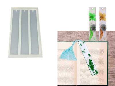 3'lü Düz Model Kitap Ayracı Epoksi Reçine Kalıbı KHE320 - 2