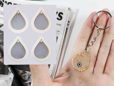 4'lü Damla Model Anahtarlık Epoksi Reçine Kalıbı KHE579 - 1