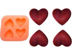 4'lü Kalp Silikon Mum Kalıbı KHM204 - 