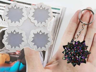 4'lü Güneş Model Anahtarlık Epoksi Reçine Kalıbı KHE639 - 1