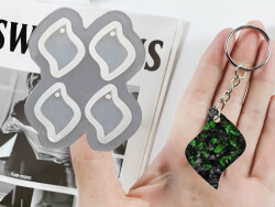 4'lü İki Köşeli Anahtarlık Epoksi Reçine Kalıbı KHE797 - 