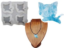 4'lü Kedi Kolye Epoksi Reçine Kalıbı KHE635 - 