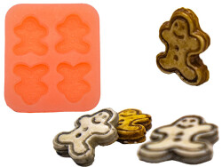 4'lü Kurabiye Adam Silikon Mum Kalıbı KHM224 - 