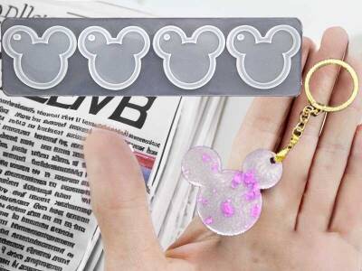 4'lü Mickey Mouse Anahtarlık Epoksi Reçine Kalıbı KHE795 - 1