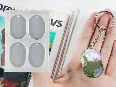 4'lü Oval Anahtarlık Epoksi Reçine Kalıbı KHE333 - 1