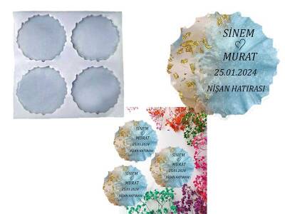 4'lü Tırtıklı Magnet Epoksi Reçine Kalıbı KHE388 - 2