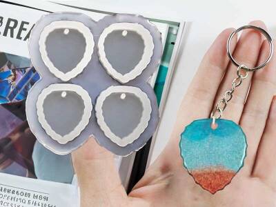 4'lü Yaprak Anahtarlık Epoksi Reçine Kalıbı KHE586 - 1