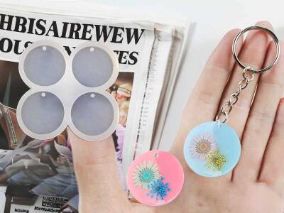 4'lü Yuvarlak Anahtarlık Epoksi Reçine Kalıbı KHE496 - 1