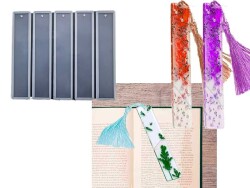 5'li Düz Model Kitap Ayracı Epoksi Reçine Kalıbı KHE626 - 