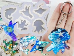 5'li Hayvan Figürlü Anahtarlık Epoksi Reçine Kalıbı KHE572 - 