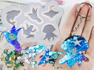 5'li Hayvan Figürlü Anahtarlık Epoksi Reçine Kalıbı KHE572 - 1