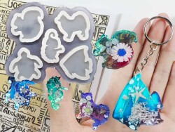 5'li Hayvan Figürlü Anahtarlık Epoksi Reçine Kalıbı KHE588 - 