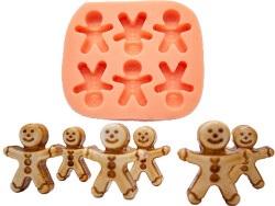 6'lı Kurabiye Adam Silikon Mum Kalıbı KHM206 - 