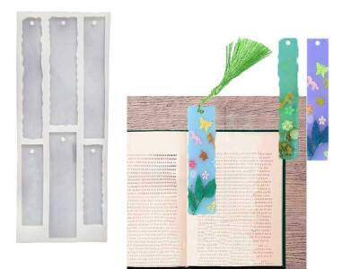 6'lı Tırtıklı Kitap Ayracı Epoksi Reçine Kalıbı KHE401 - 2