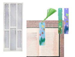 6'lı Tırtıklı Kitap Ayracı Epoksi Reçine Kalıbı KHE401 - 