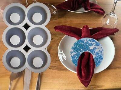 6'lı Yuvarlak Peçete Yüzüğü Epoksi Reçine Kalıbı KHE604 - 1