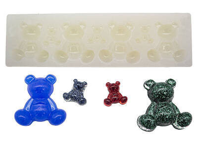 7'li Ayıcık Epoksi Reçine Kalıbı KHE793 - 1