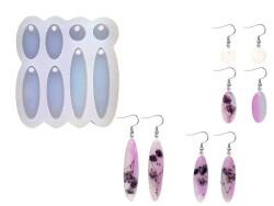 8'li Elips Küpe Epoksi Reçine Kalıbı KHE416 - 