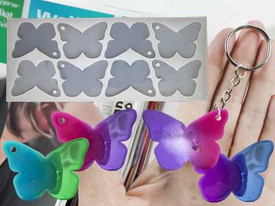 8'li Kelebek Anahtarlık Epoksi Reçine Kalıbı KHE400 - 2