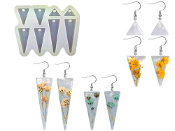 8'li Üçgen Küpe Epoksi Reçine Kalıbı KHE410 - 