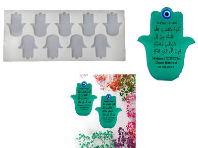 9'lu Fatmanın Eli Magnet Epoksi Reçine Kalıbı KHE392 - 1