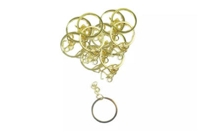 Altın Sarısı Zincirli Anahtarlık Halkası 500 Adet - 1