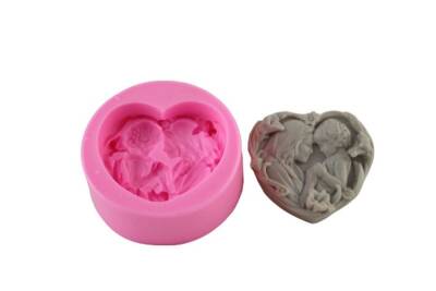 Anne Çocuk Desenli Kalp Silikon Kalıbı KHKA13 - 1