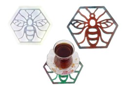 Arı Desen Bardak Altlığı Epoksi Reçine Kalıbı KHE347 - 