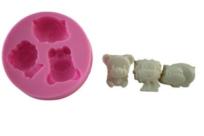 Ayıcık Aslan ve Gergeden Silikon Kalıbı KHHA27 - 1