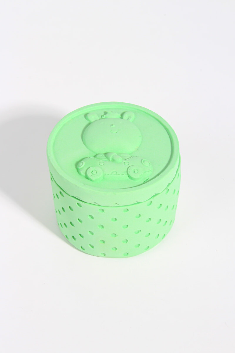 Ayıcık Figürlü Kapaklı Silindir Beton Taş Tozu Silikon Kalıbı KHB144 - 4