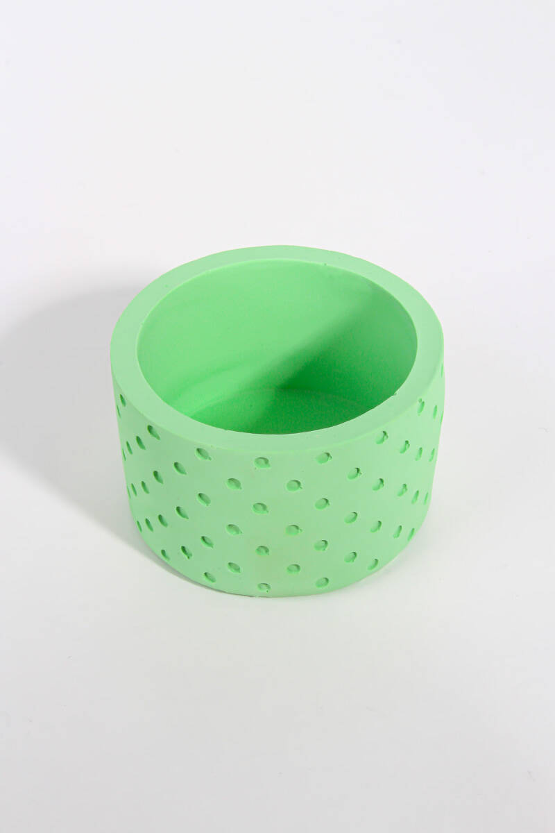 Ayıcık Figürlü Kapaklı Silindir Beton Taş Tozu Silikon Kalıbı KHB144 - 2