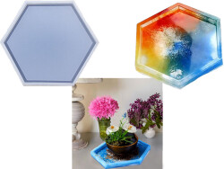 Büyük Altıgen Terrazo Tabanlık Epoksi Reçine Kalıbı KHE666 - 