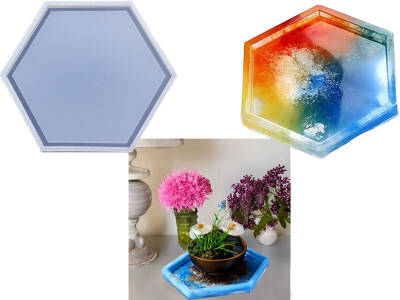 Büyük Altıgen Terrazo Tabanlık Epoksi Reçine Kalıbı KHE666 - 1