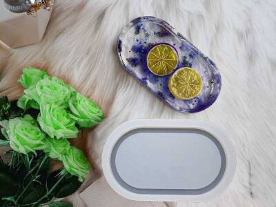 Büyük Boy Oval Terrazo Tabanlık Epoksi Reçine Kalıbı KHE628 - 1